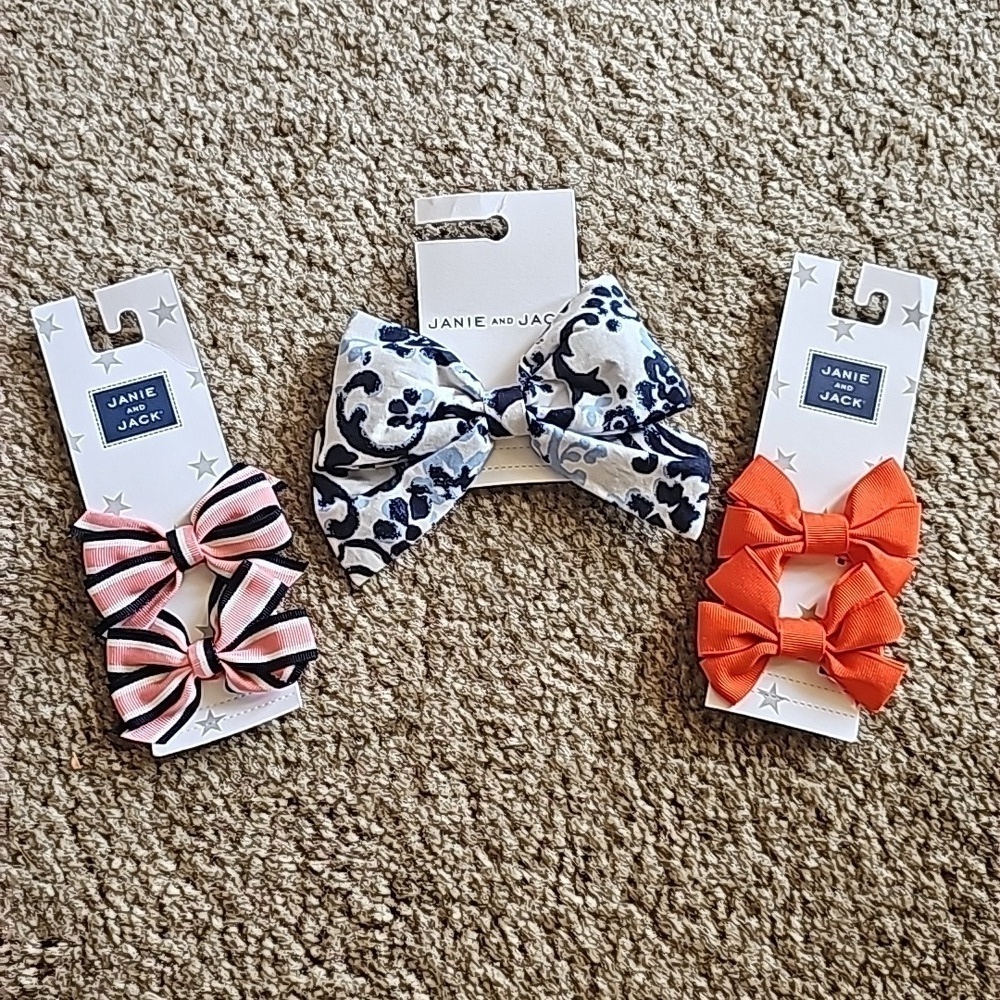 Janie and Jack Girls Bow Bundle New